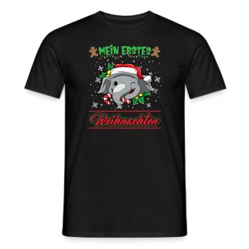 Mein Erstes Weihnachten Baby 1 Jahr Heilig Abend - Männer T-Shirt - Schwarz - Vorne - AI Model Male 178 light (178cm)