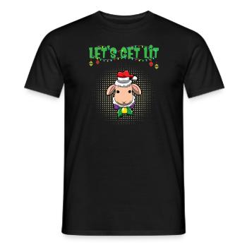 Let's Get Lit Advent Season Christmas Party X-Mas - Men's T-Shirt - black - Front - AI Model Male 178 light (178cm)