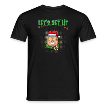 Let's Get Lit Advent Season Christmas Party X-Mas - Men's T-Shirt - black - Front - AI Model Male 178 light (178cm)