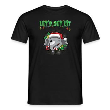 Let's Get Lit Advent Season Christmas Party X-Mas - Men's T-Shirt - black - Front - AI Model Male 178 light (178cm)
