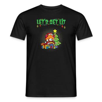 Let's Get Lit Advent Season Christmas Party X-Mas - Men's T-Shirt - black - Front - AI Model Male 178 light (178cm)