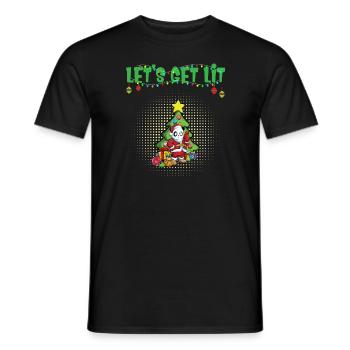 Let's Get Lit Advent Season Christmas Party X-Mas - Men's T-Shirt - black - Front - AI Model Male 178 light (178cm)