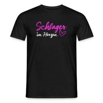 Schlager im Herzen Schlagermusik - Männer T-Shirt - Schwarz - Vorne - AI Model Male 178 light (178cm)
