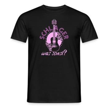 Schlager was sonst Schlagermusik Schlagerparty - Männer T-Shirt - Schwarz - Vorne - AI Model Male 178 light (178cm)