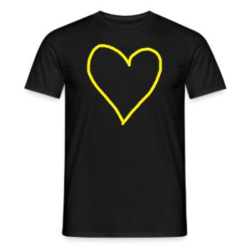 Gelbes Herz Geschenkidee - Männer T-Shirt - Schwarz - Vorne - AI Model Male 178 light (178cm)