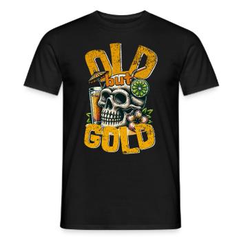 Cocktail vieux mais doré avec crâne - T-shirt homme - noir - Devant - AI Model Male 178 light (178cm)