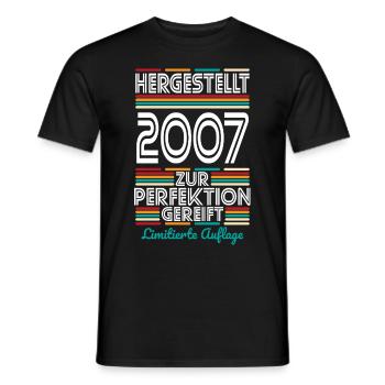 18e anniversaire - Fabriqué en 2007 - T-shirt homme - noir - Devant - AI Model Male 178 light (178cm)