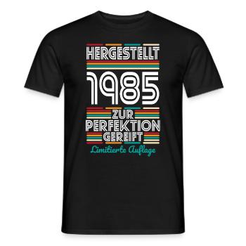 40. Geburtstag - Hergestellt 1985 - Männer T-Shirt - Schwarz - Vorne - AI Model Male 178 light (178cm)