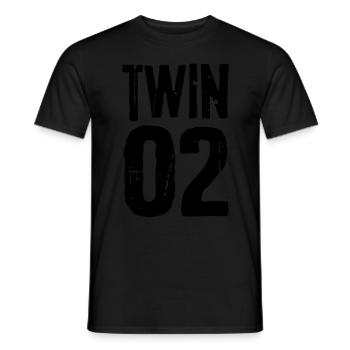 Twin 01 02 twins partnerlook twin gift - Men's T-Shirt - black - Front - AI Model Male 178 light (178cm)