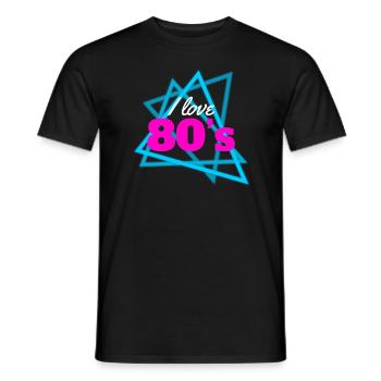 I love 80s - Männer T-Shirt - Schwarz - Vorne - AI Model Male 178 light (178cm)