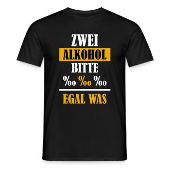 Zwei Alkohol bitte - Männer T-Shirt - Schwarz - Vorne - AI Model Male 178 light (178cm)
