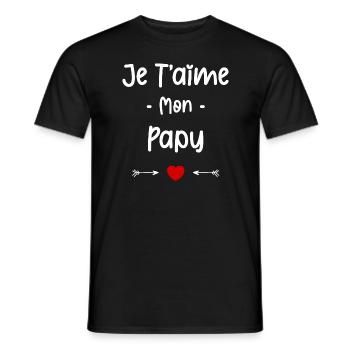 je t'aime mon Papy - T-shirt homme - noir - Devant - AI Model Male 178 light (178cm)