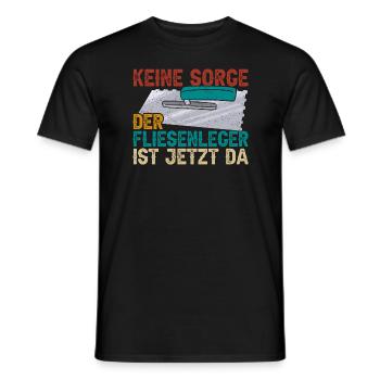 Fliesenleger - Männer T-Shirt - Schwarz - Vorne - AI Model Male 178 light (178cm)