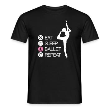 EAT SLEEP BALLET REPEAT Dance Ballettänzer Tänzer - Männer T-Shirt - Schwarz - Vorne - AI Model Male 178 light (178cm)
