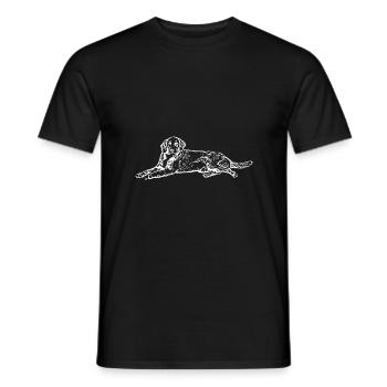 Hund weiß - Männer T-Shirt - Schwarz - Vorne - AI Model Male 178 light (178cm)