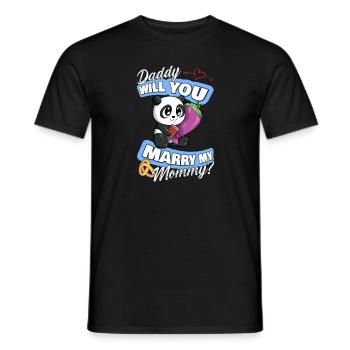 Wedding Offer Daddy Will You Marry My Mommy - Men's T-Shirt - black - Front - AI Model Male 178 light (178cm)