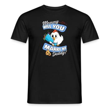 Wedding Offer Mommy Will You Marry My Daddy - Men's T-Shirt - black - Front - AI Model Male 178 light (178cm)