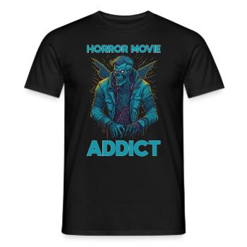 Horror Movie Addict - Zombie Illustration - Men's T-Shirt - black - Front - AI Model Male 178 light (178cm)