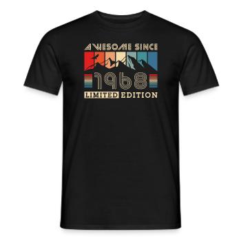 Retro Berge Geboren in 1968 Jahrgang Geburtstag - Männer T-Shirt - Schwarz - Vorne - AI Model Male 178 light (178cm)