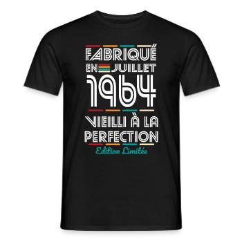 60th Anniversary - Made in July 1964 - Men's T-Shirt - black - Front - AI Model Male 178 light (178cm)