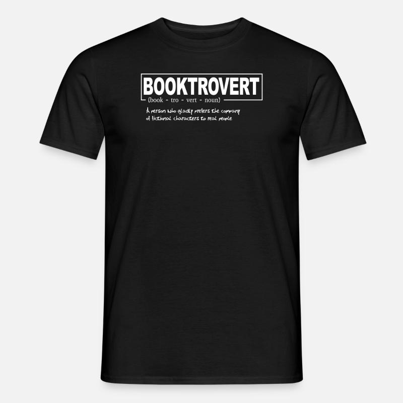 Booktrovert - Männer T-Shirt - Schwarz
