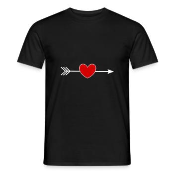 Red Heart - Men's T-Shirt - black - Front - AI Model Male 178 light (178cm)