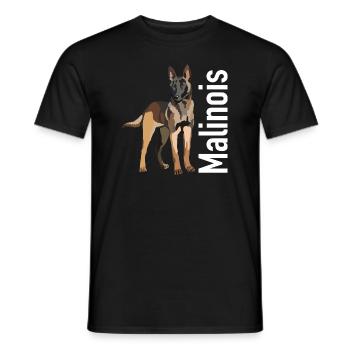 Malinois Dog - Men's T-Shirt - black - Front - AI Model Male 178 light (178cm)