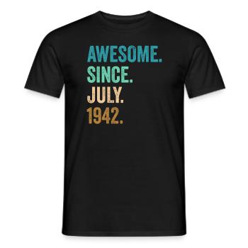 80 Years Old Awesome Since July 1942 80th Birthday - Men's T-Shirt - black - Front - AI Model Male 178 light (178cm)