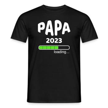 Papa 2023 Geburt Schwangerschaft Babypinkeln Idee - Männer T-Shirt - Schwarz - Vorne - AI Model Male 178 light (178cm)