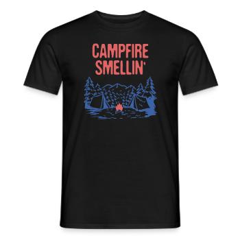 Campfire Smellin' Camping Summer Camper Tropical - Men's T-Shirt - black - Front - AI Model Male 178 light (178cm)