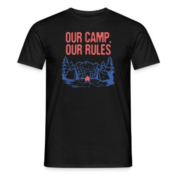 Our Camp Our Rules Summer Wildlife Tropical - Männer T-Shirt - Schwarz - Vorne - AI Model Male 178 light (178cm)