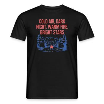Warm Fire Bright Stars Camping Wildlife Camper - Men's T-Shirt - black - Front - AI Model Male 178 light (178cm)