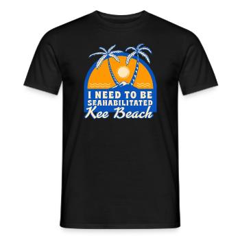 I Need To Be Seahabilitated Kee Beach Summer - Männer T-Shirt - Schwarz - Vorne - AI Model Male 178 light (178cm)