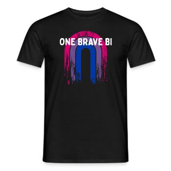 One Brave Bi Bisexual LGBTQ Bi Pride LGBT - Men's T-Shirt - black - Front - AI Model Male 178 light (178cm)