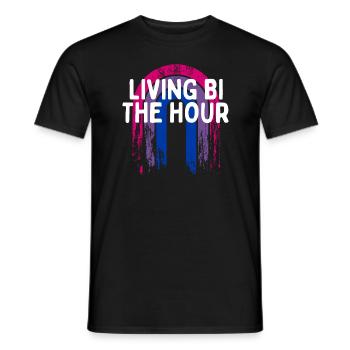 Vivre Bi l’heure Bisexuel LGBTQ Bi Pride LGBT - T-shirt homme - noir - Devant - AI Model Male 178 light (178cm)