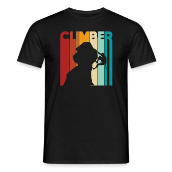 Bergsteigen retro felsklettern idee - Männer T-Shirt - Schwarz - Vorne - AI Model Male 178 light (178cm)