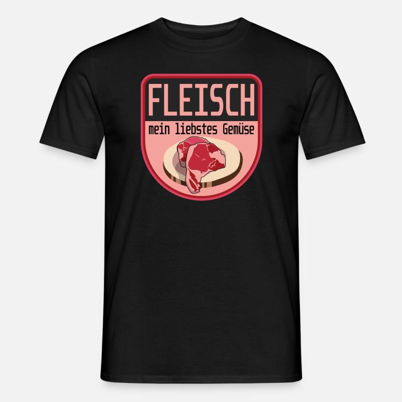 Fleisch mein liebstes Gemüse - Männer T-Shirt - Schwarz