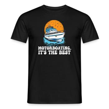 Bateau à moteur. C’est la meilleure vie est meilleure au - T-shirt homme - noir - Devant - AI Model Male 178 light (178cm)