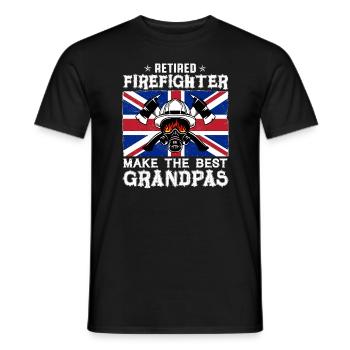 Pensionierter Feuerwehrmann macht die besten Opas - Männer T-Shirt - Schwarz - Vorne - AI Model Male 178 light (178cm)