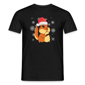 Merry Christmas Forest Animal Cute Chipmunk Squirr - Men's T-Shirt - black - Front - AI Model Male 178 light (178cm)