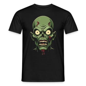 Zombie Comic Illustration - Men's T-Shirt - black - Front - AI Model Male 178 light (178cm)