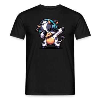 Dabbing Cow - Men's T-Shirt - black - Front - AI Model Male 178 light (178cm)