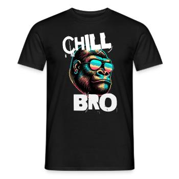 Chill Bro - Cooler Affe mit Sonnebrille Geschenkid - Männer T-Shirt - Schwarz - Vorne - AI Model Male 178 light (178cm)