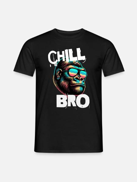 Chill Bro - Cooler Affe mit Sonnebrille Geschenkid - Männer T-Shirt - Schwarz