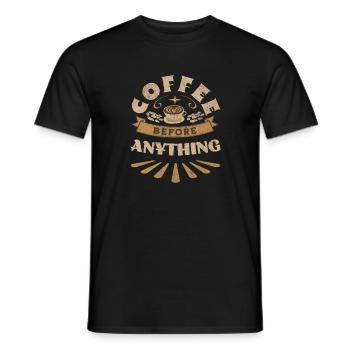 Le café avant tout - Vintage Coffee Lovers - T-shirt homme - noir - Devant - AI Model Male 178 light (178cm)