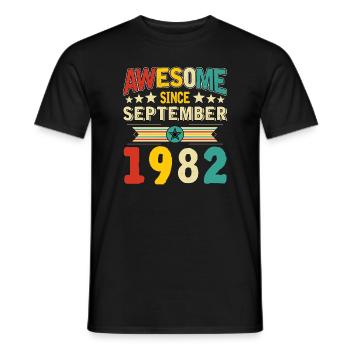 Génial depuis septembre 1982 - T-shirt homme - noir - Devant - AI Model Male 178 light (178cm)