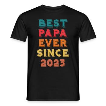 Meilleur papa depuis 2023 pour les hommes élégants - T-shirt homme - noir - Devant - AI Model Male 178 light (178cm)