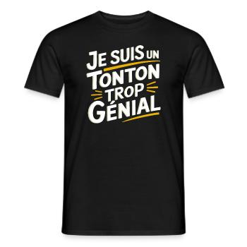 Je suis un tonton trop génial - T-shirt homme - noir - Devant - AI Model Male 178 light (178cm)