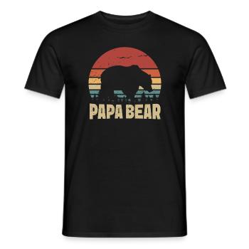 Papa Bear Retro - Men's T-Shirt - black - Front - AI Model Male 178 light (178cm)