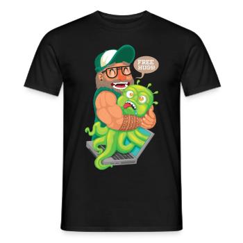 Câlins gratuits - T-shirt homme - noir - Devant - AI Model Male 178 light (178cm)